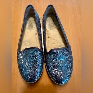 Ugg flat shoes - sparkle blue size 6